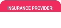 MAP1110 - INSURANCE PROVIDER - Red/White, 1-1/2" X 7/8" (Roll of 250) - SHIPS FREE